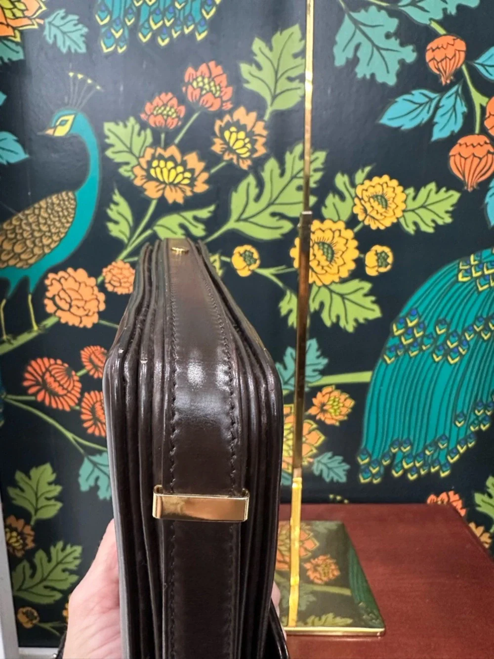 Vintage Loewe Anagram Leather Shoulder Bag Brown Spain Pre-LVMH Structured Flap - Picture 7 of 12